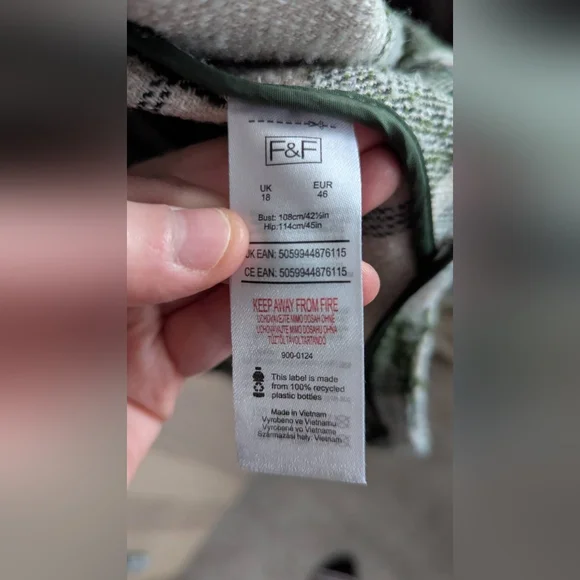 F&F Green Plaid Pattern Jacket - Picture 3 of 4